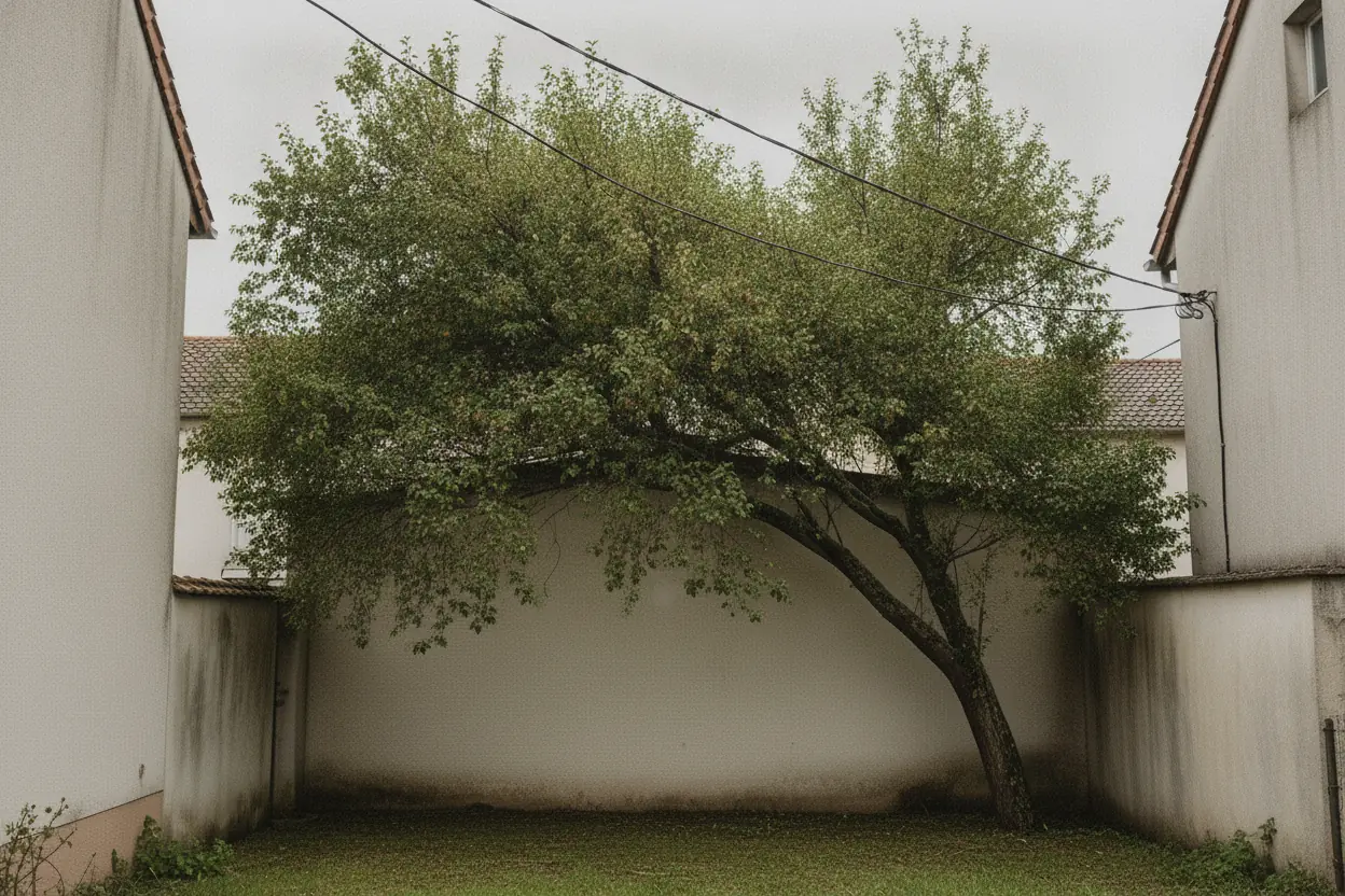 Même arbre dégagé de la façade et des câbles après élagage maîtrisé à Bayonne