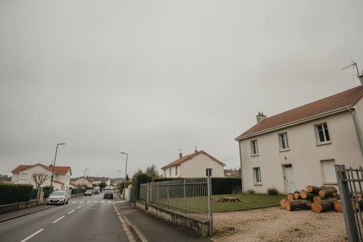 Arbre démonté et sécurisé à Boucau, souche rase au sol et grumes empilées